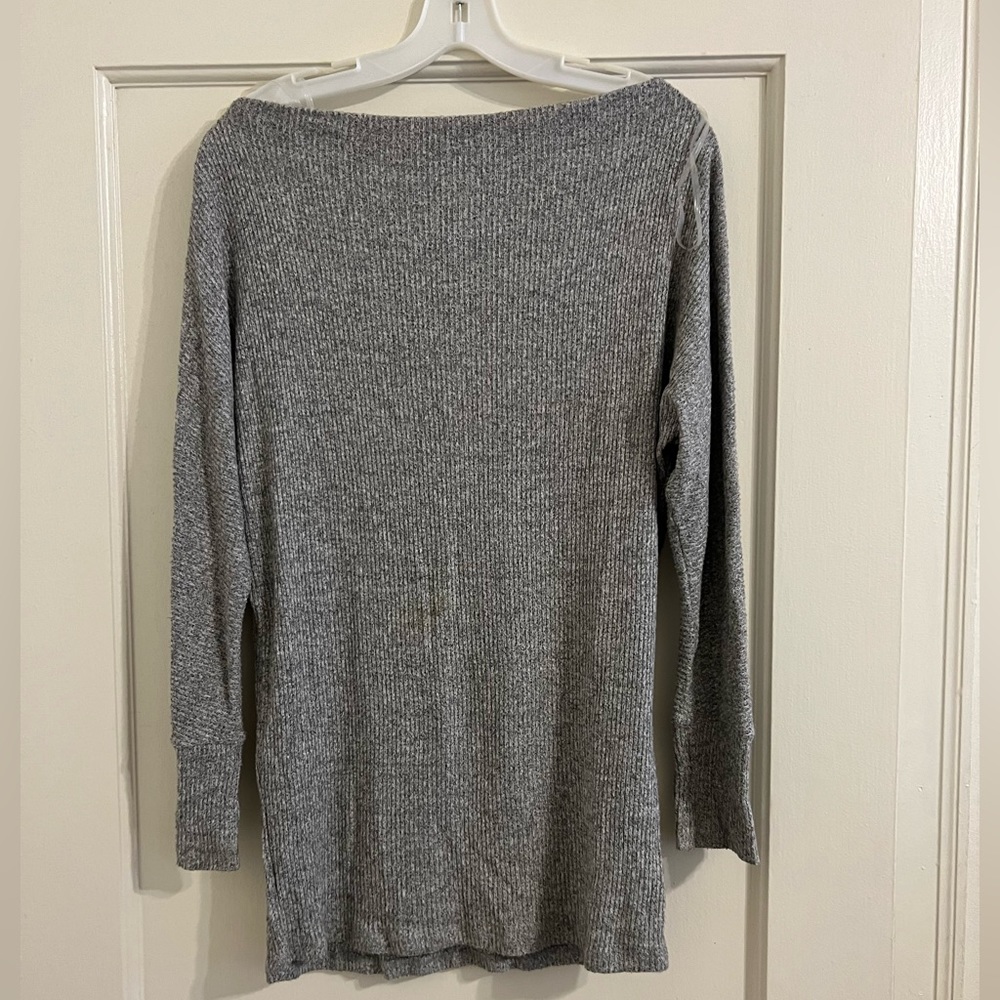 Grey Wide Neck Sweater